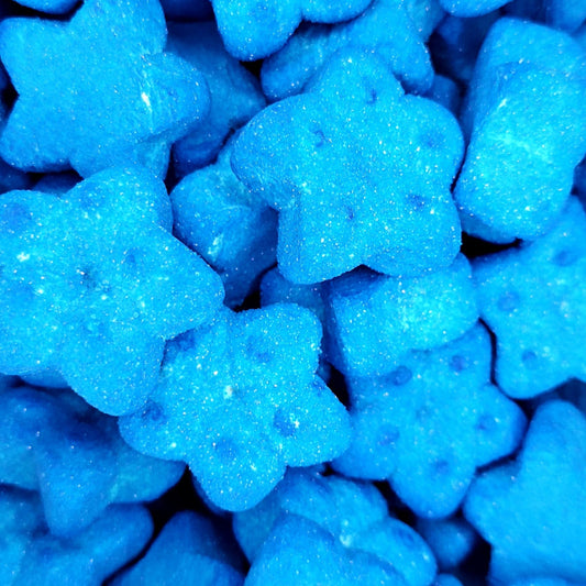 bright blue star shaped Italian Bulgari marshmallows